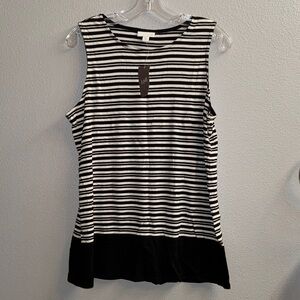 NWT- J Jill-Monochrome Striped Tank Top-SZ M